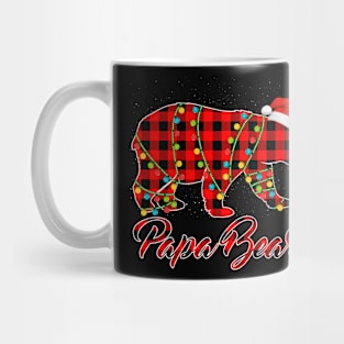 Papa Bear Pajama Red Buffalo Xmas Funny Family Christmas Mug